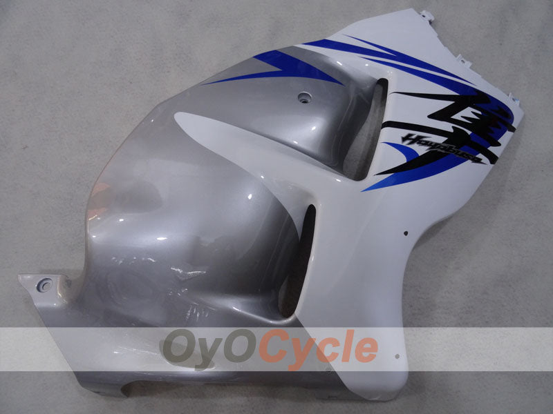 Kit de carénages à injection pour GSXR1300 Hayabusa 99-07 - Blanc, argent - Style d'usine #OYO87905620
