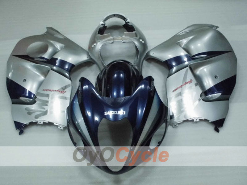 Kit de carénages à injection pour GSXR1300 Hayabusa 99-07 - Bleu, argent - Style d'usine #OYO87905621