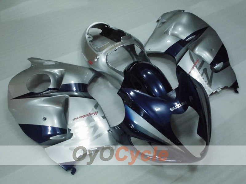 Kit de carénages à injection pour GSXR1300 Hayabusa 99-07 - Bleu, argent - Style d'usine #OYO87905621