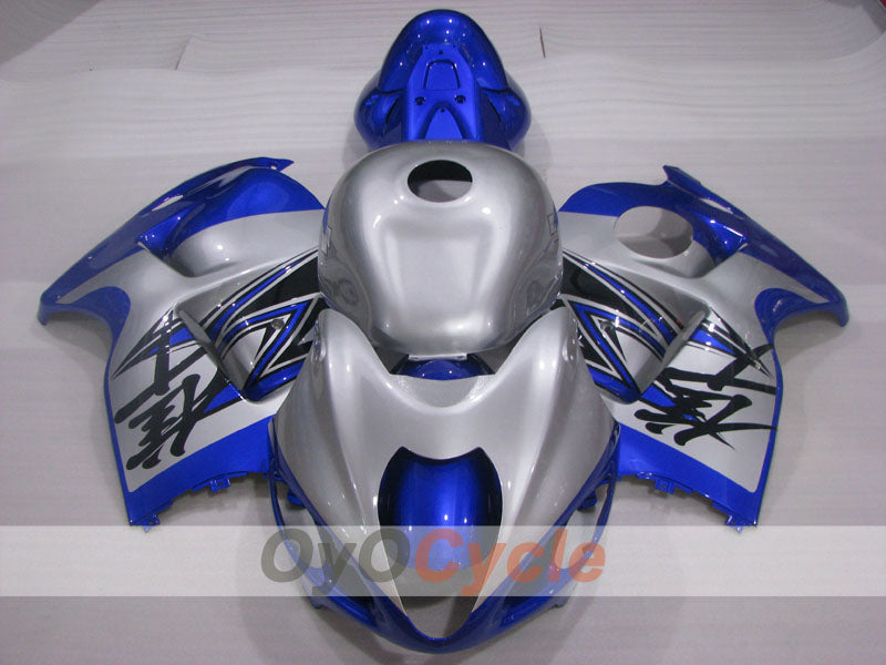 Kit de carénages à injection pour GSXR1300 Hayabusa 99-07 - Bleu, argent - Style d'usine #OYO87905622