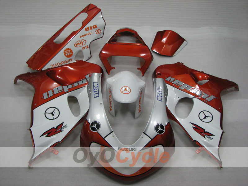 Kit de carénages à injection pour TL1000R 98-03 - Orange, blanc - Jordan #OYO87905623