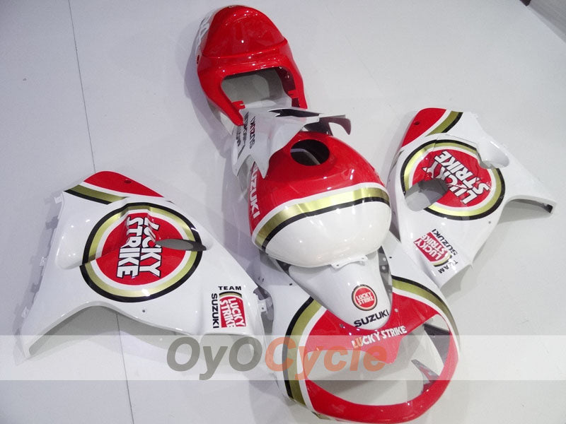 Kit de carénage injecté pour TL1000R 98-03 - Rouge, blanc - Lucky Strike #OYO87905636