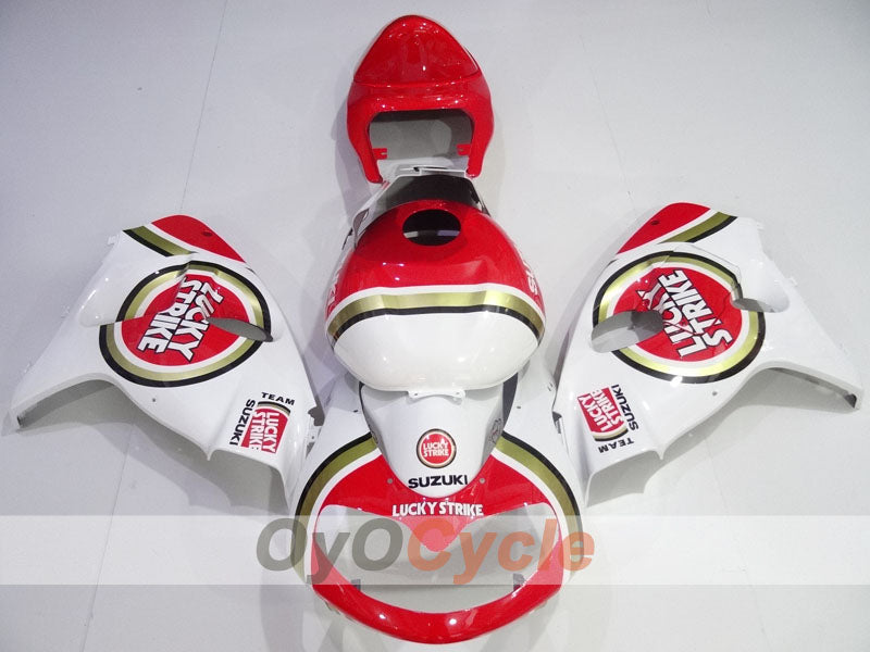 Kit de carénage injecté pour TL1000R 98-03 - Rouge, blanc - Lucky Strike #OYO87905636