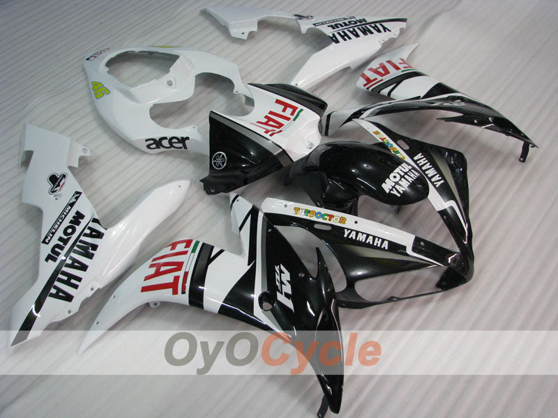 Kit de carénages à injection pour YZF-R1 04-06 - Blanc, noir - FIAT #OYO87905647