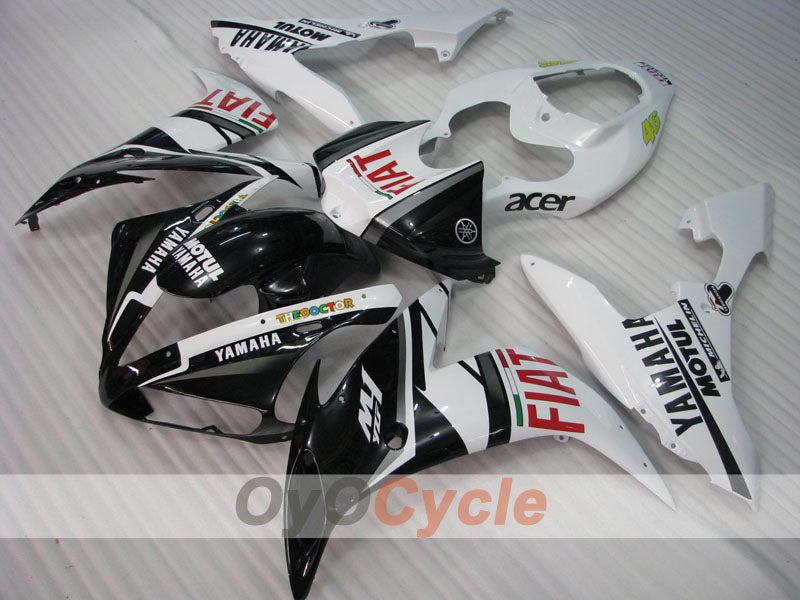 Kit de carénages à injection pour YZF-R1 04-06 - Blanc, noir - FIAT #OYO87905647