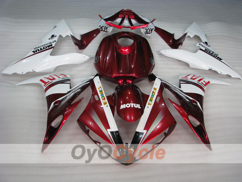 Kit de carénages à injection pour YZF-R1 04-06 - Rouge, blanc - FIAT #OYO87905651