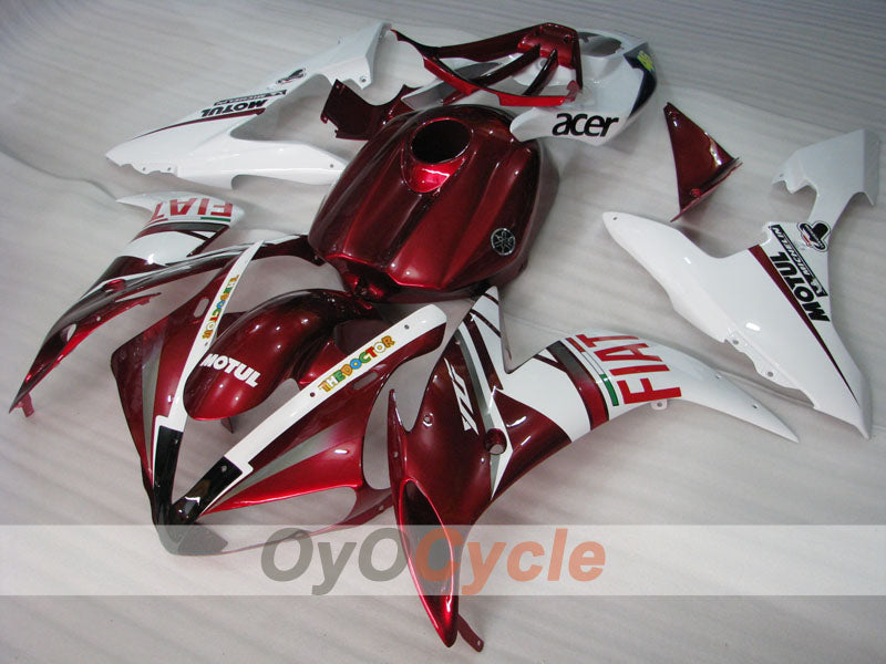 Kit de carénages à injection pour YZF-R1 04-06 - Rouge, blanc - FIAT #OYO87905651