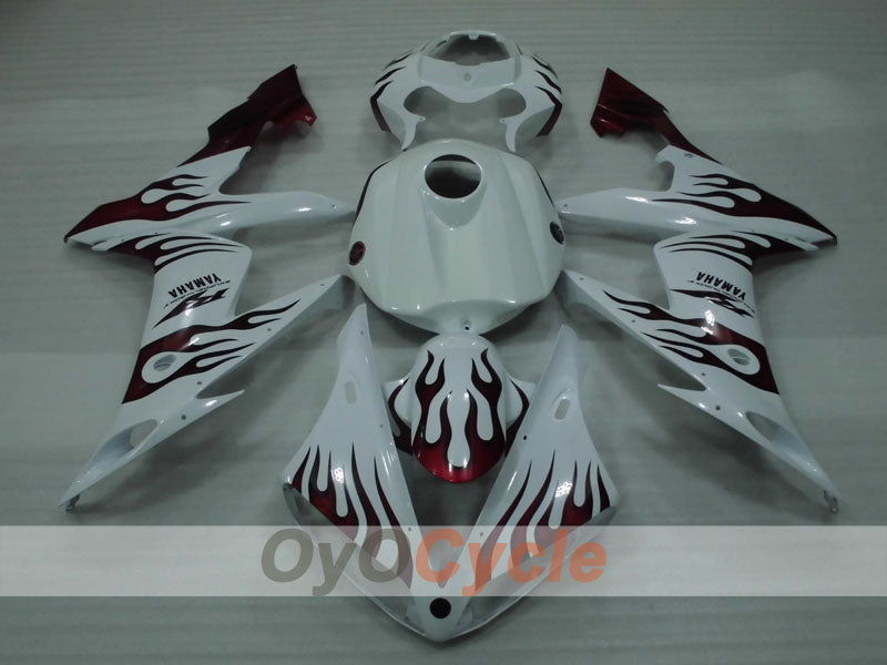 Kit de carénage à injection pour YZF-R1 04-06 - Rouge, Blanc - Personnalisé #OYO87905656