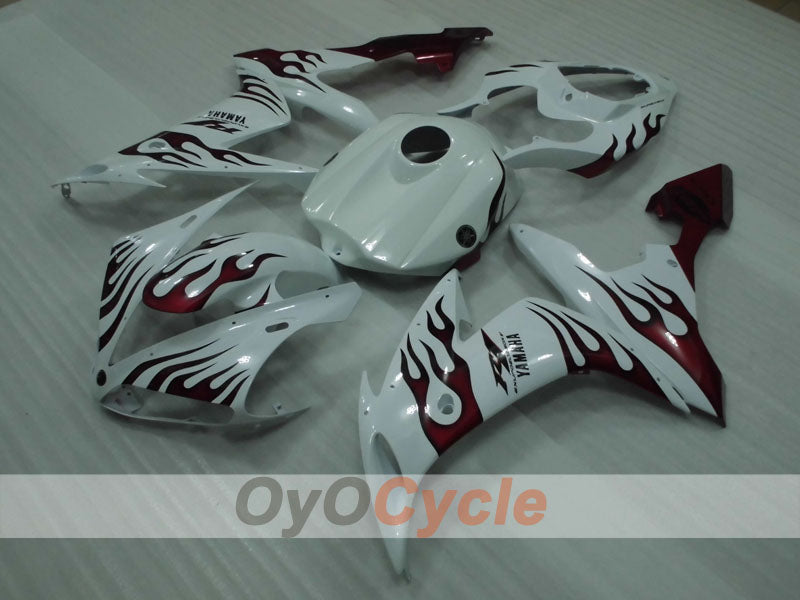 Kit de carénage à injection pour YZF-R1 04-06 - Rouge, Blanc - Personnalisé #OYO87905656