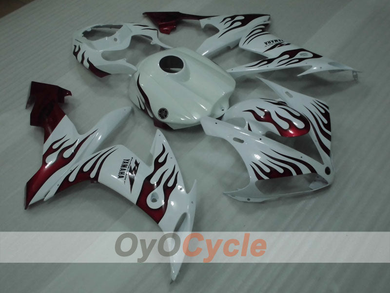 Kit de carénage à injection pour YZF-R1 04-06 - Rouge, Blanc - Personnalisé #OYO87905656
