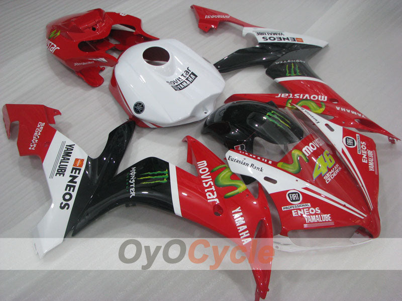 Kit de carénage à injection pour YZF-R1 04-06 - Rouge, Blanc, Noir - Monster #OYO87905661