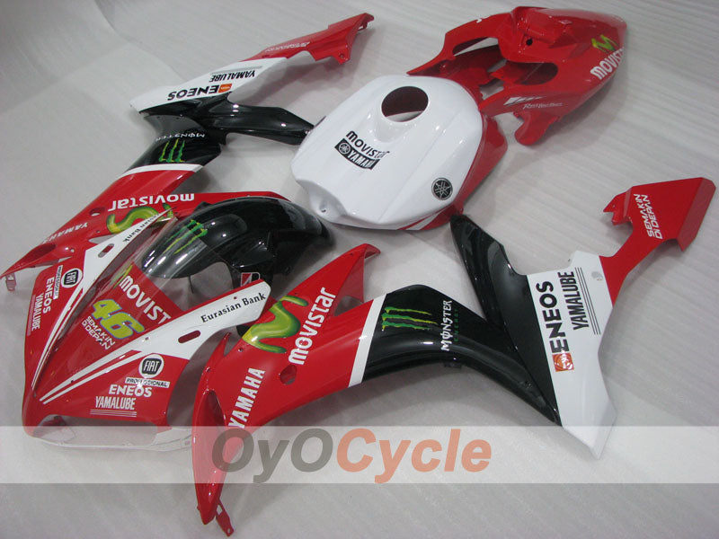 Kit de carénage à injection pour YZF-R1 04-06 - Rouge, Blanc, Noir - Monster #OYO87905661