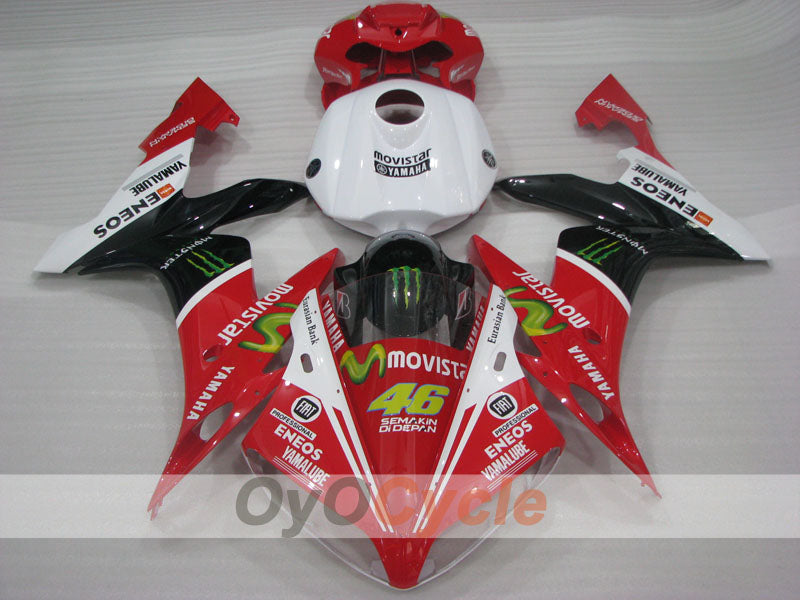 Kit de carénage à injection pour YZF-R1 04-06 - Rouge, Blanc, Noir - Monster #OYO87905661