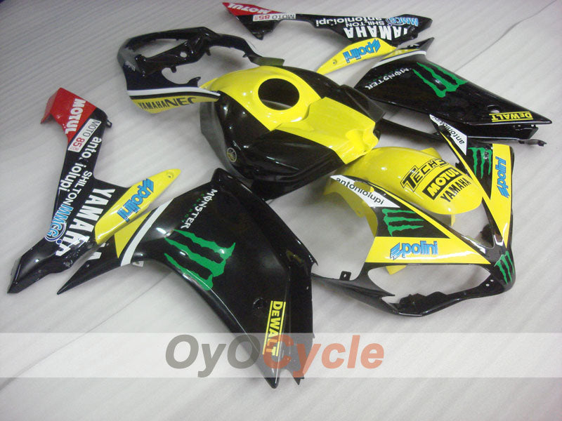 Kit de carénage injecté pour YZF-R1 07-08 - Jaune, Noir - Monster #OYO87905682
