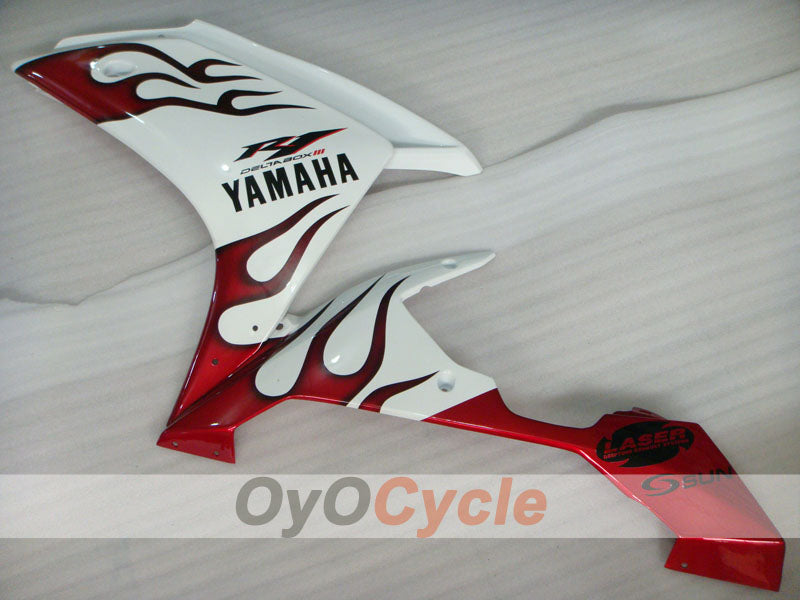 Kit de carénage injecté pour YZF-R1 07-08 - Rouge, Blanc - Sun #OYO87905687