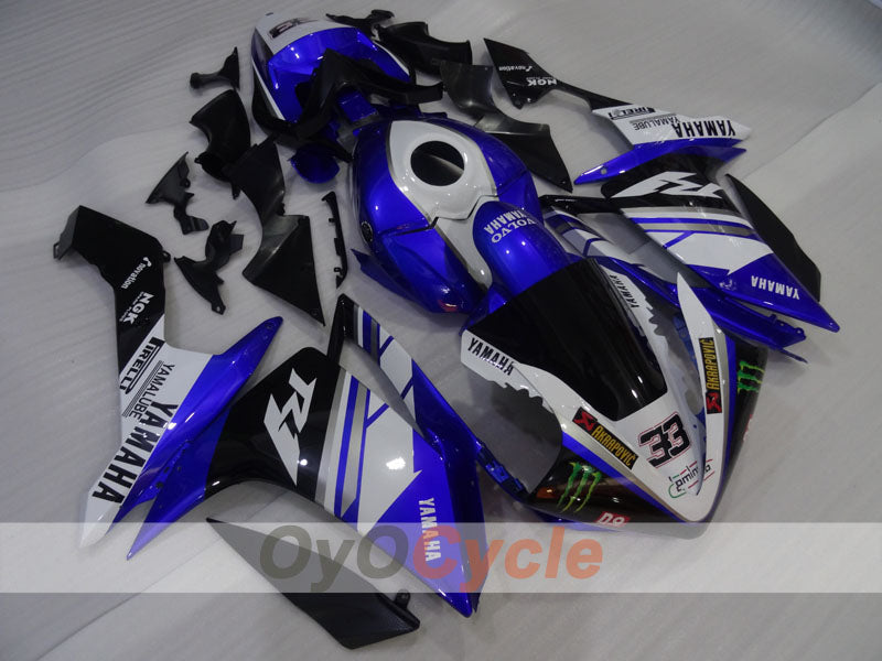 Kit de carénage injecté pour YZF-R1 07-08 - Bleu, Blanc - Monster #OYO87905690
