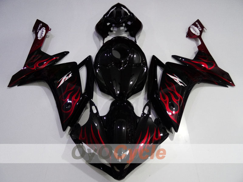 Kit de carénage injecté pour YZF-R1 07-08 - Rouge, noir - Flamme #OYO87905697 Image secondaire du produit