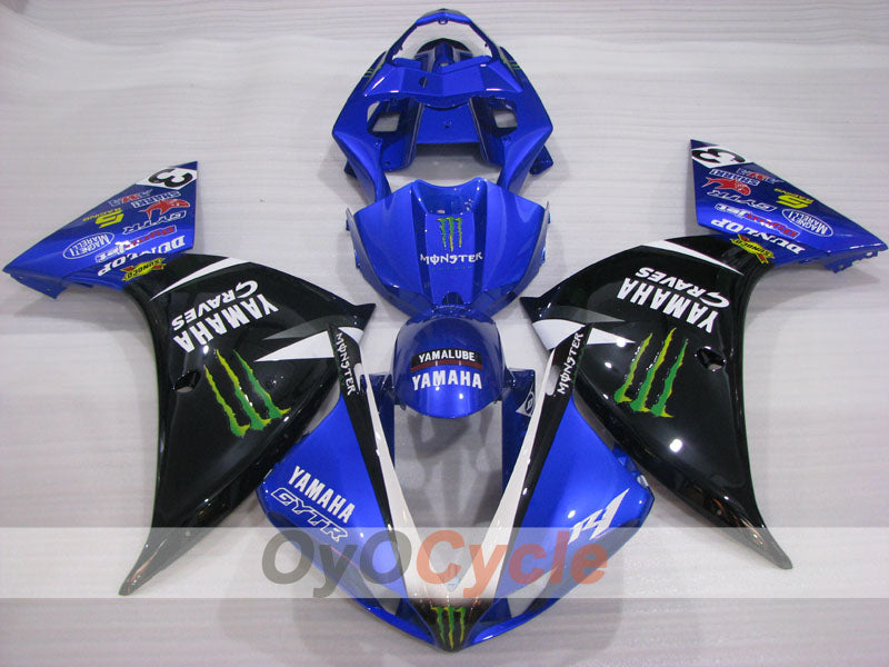 Kit de carénage injecté pour YZF-R1 09-11 - Bleu, Noir - Monster #OYO87905708