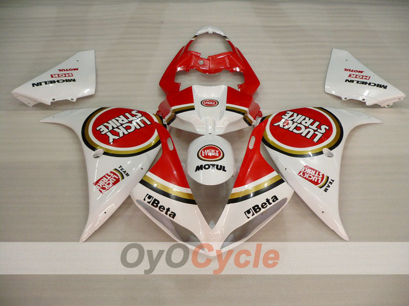 Kit de carénage injecté pour YZF-R1 09-11 - Rouge, Blanc - Lucky Strike #OYO87905710
