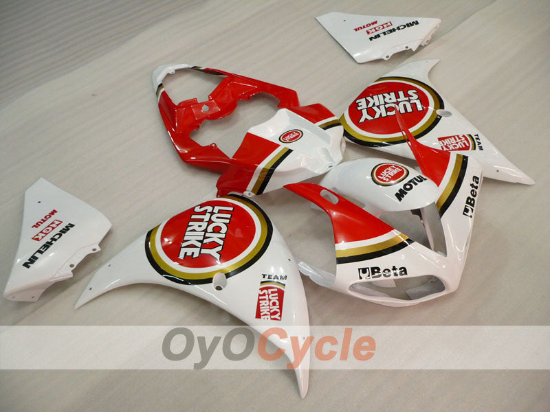 Kit de carénage injecté pour YZF-R1 09-11 - Rouge, Blanc - Lucky Strike #OYO87905710