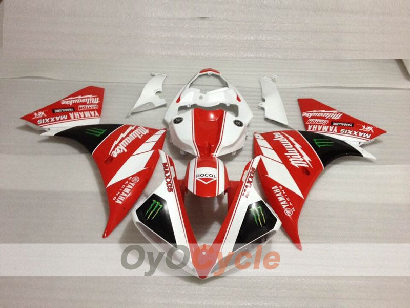 Kit de carénages en injection pour YZF-R1 09-11 - Rouge, Blanc - Monster #OYO87905717