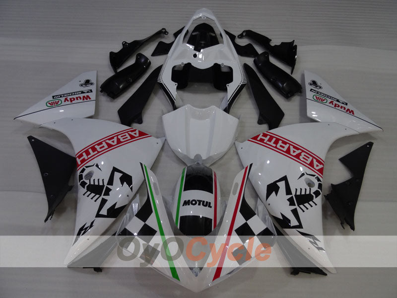 Kit de carénages en injection pour YZF-R1 09-11 - Noir, Blanc nacré - ABARTH #OYO87905722