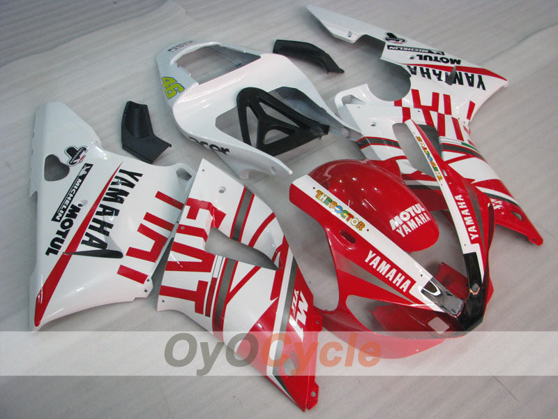 Kit de carénage injecté pour YZF-R1 00-01 - Rouge, blanc - FIAT #OYO87905735