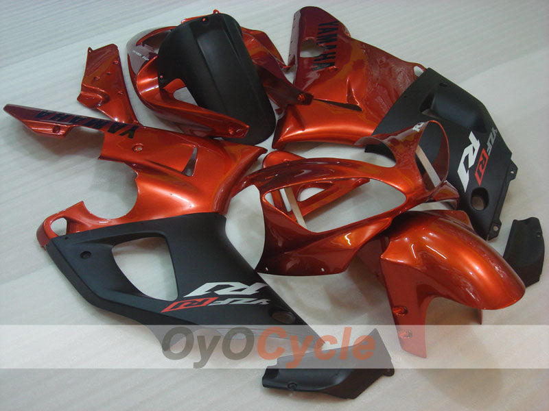 Kit de carénage injecté pour YZF-R1 00-01 - Orange, noir, mat - Style d'origine #OYO87905737