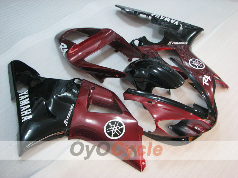 Kit de carénage injecté pour YZF-R1 00-01 - Rouge vin, noir - Style d'origine #OYO87905738 Image principale du produit