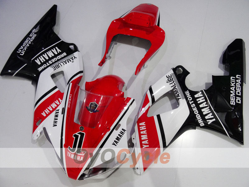 Kit de carénage injecté pour YZF-R1 00-01 - Rouge, blanc, noir - Style d'origine #OYO87905740