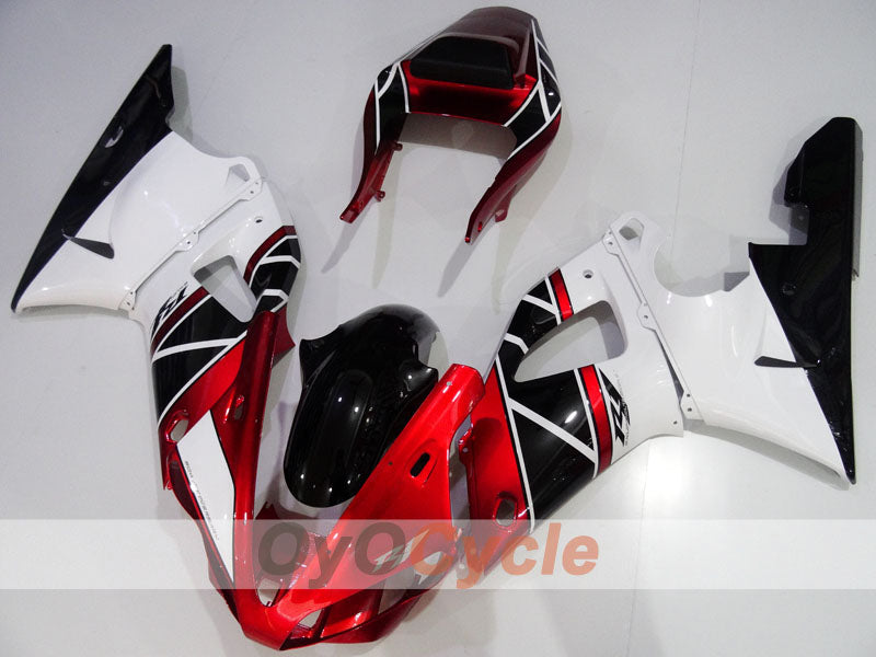 Kit de carénage injecté pour YZF-R1 00-01 - Rouge, blanc, noir - Style d'origine #OYO87905741