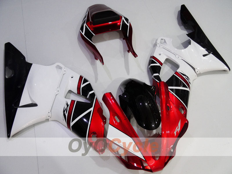 Kit de carénage injecté pour YZF-R1 00-01 - Rouge, blanc, noir - Style d'origine #OYO87905741