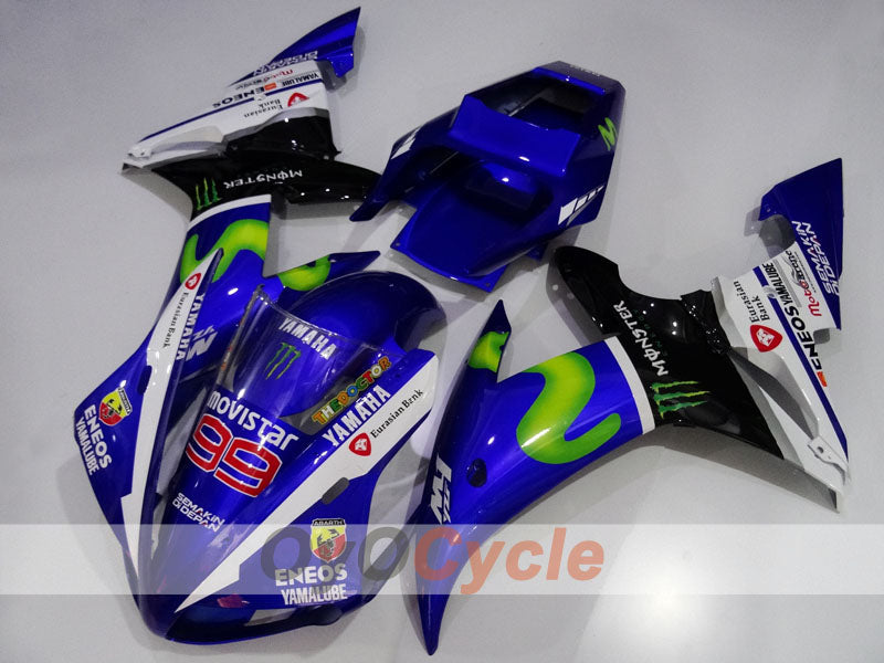Kit de carénages à injection pour YZF-R1 02-03 - Bleu, Blanc, Noir - Monster #OYO87905763
