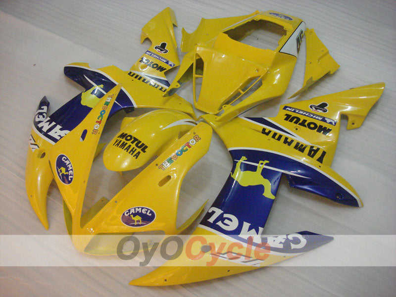 Kit de carénages à injection pour YZF-R1 02-03 - Jaune, Bleu - Camel, MOTUL #OYO87905764