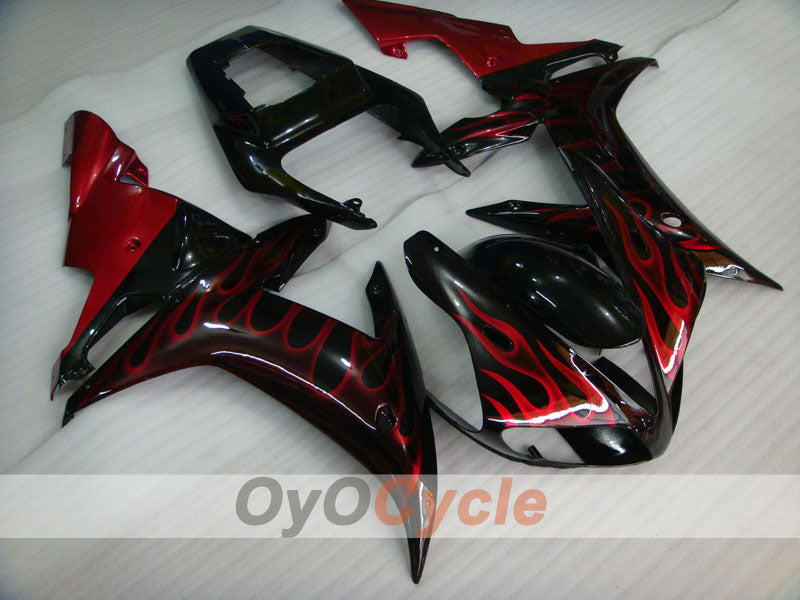 Kit de carénages à injection pour YZF-R1 02-03 - Rouge, Noir - Flamme #OYO87905765