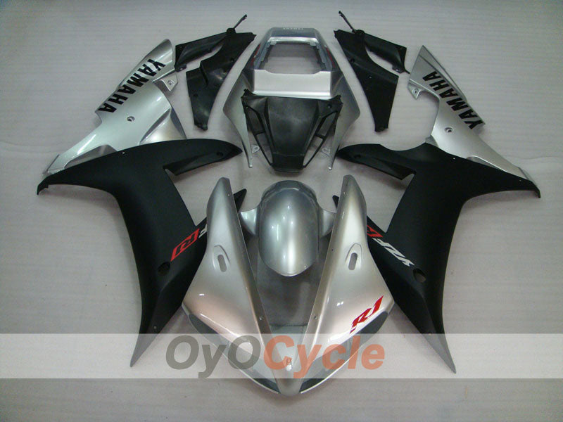 Kit de carénage injecté pour YZF-R1 02-03 - Noir, argent, mat - Style d'origine #OYO87905769