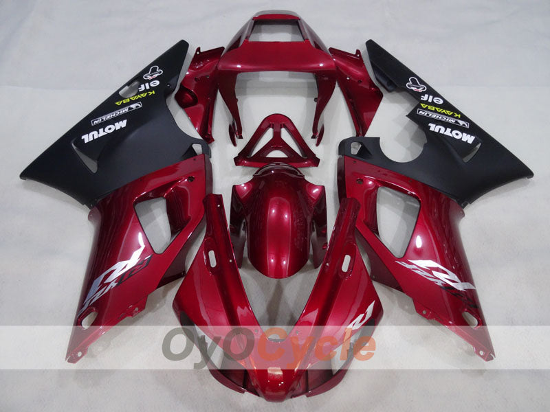 Kit de carénage injecté pour YZF-R1 98-99 - Rouge vin, noir - MOTUL #OYO87905775
