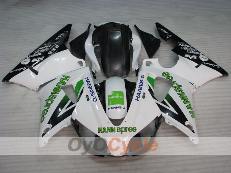 Kit de carénage injecté pour YZF-R1 98-99 - Vert, blanc, noir - HANN Spree #OYO87905776