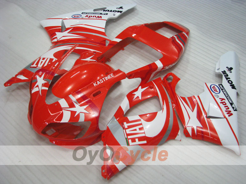 Kit de carénage injecté pour YZF-R1 98-99 - Rouge, blanc - FIAT #OYO87905777