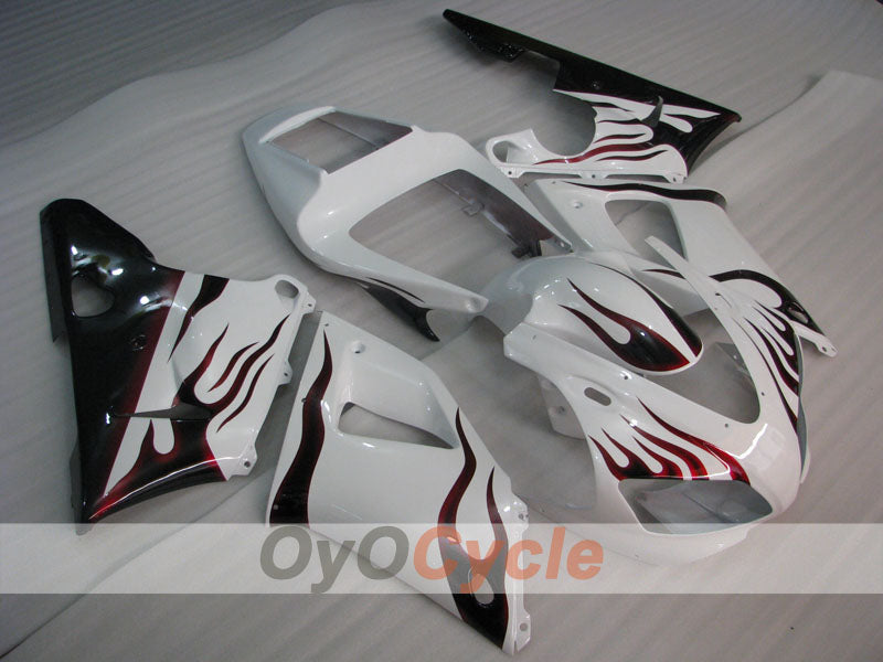 Kit de carénage injecté pour YZF-R1 98-99 - Blanc, noir - Flamme #OYO87905779
