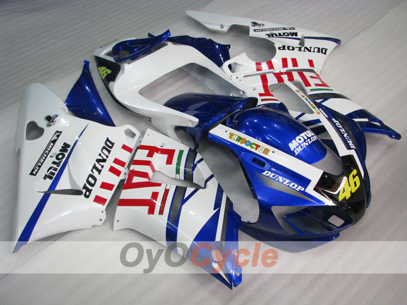 Kit de carénage à injection pour YZF-R1 98-99 - Bleu, blanc - DUNLOP, FIAT, MOTUL #OYO87905781 Image principale du produit