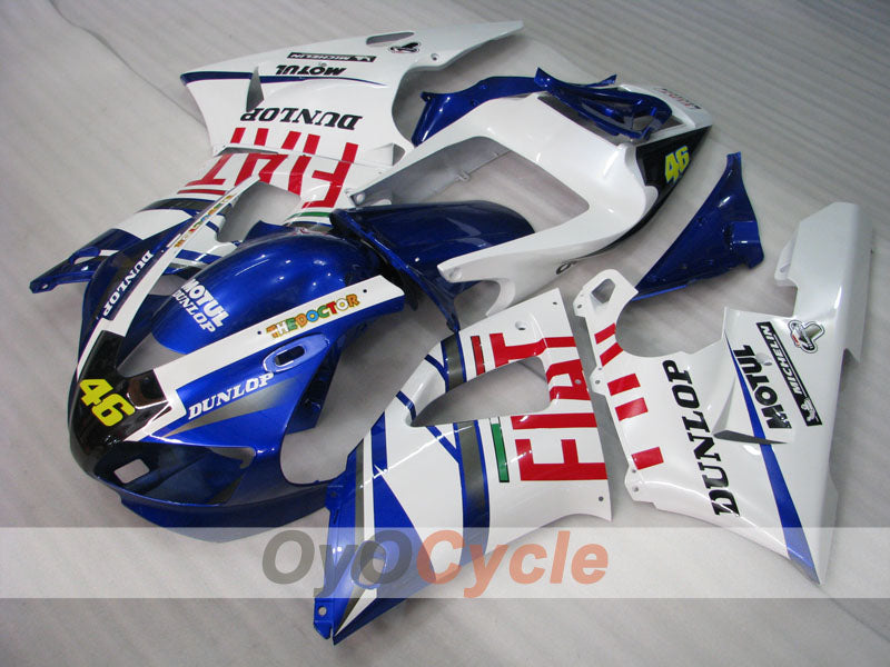 Kit de carénage à injection pour YZF-R1 98-99 - Bleu, blanc - DUNLOP, FIAT, MOTUL #OYO87905781