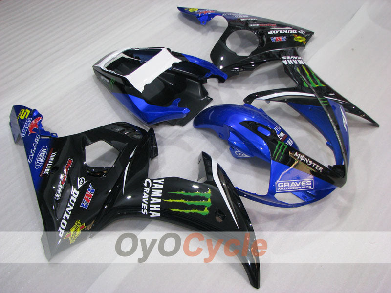 Kit de carénage à injection pour YZF-R6 05 - Bleu, noir - Monster #OYO87905836