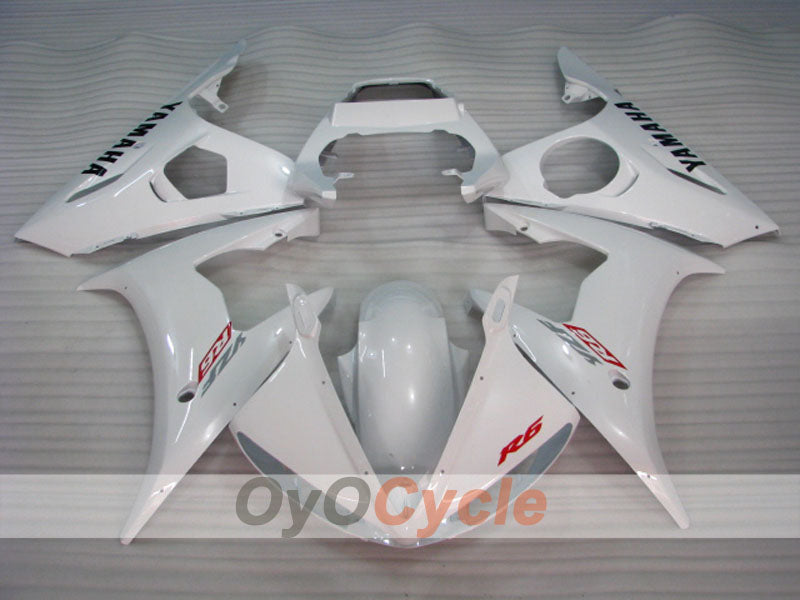 Kit de carénage en injection pour YZF-R6 03-04 - Blanc - Style usine #OYO87905801