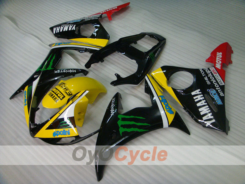 Kit de carénage en injection pour YZF-R6 03-04 - Rouge, jaune, noir - Monster #OYO87905803