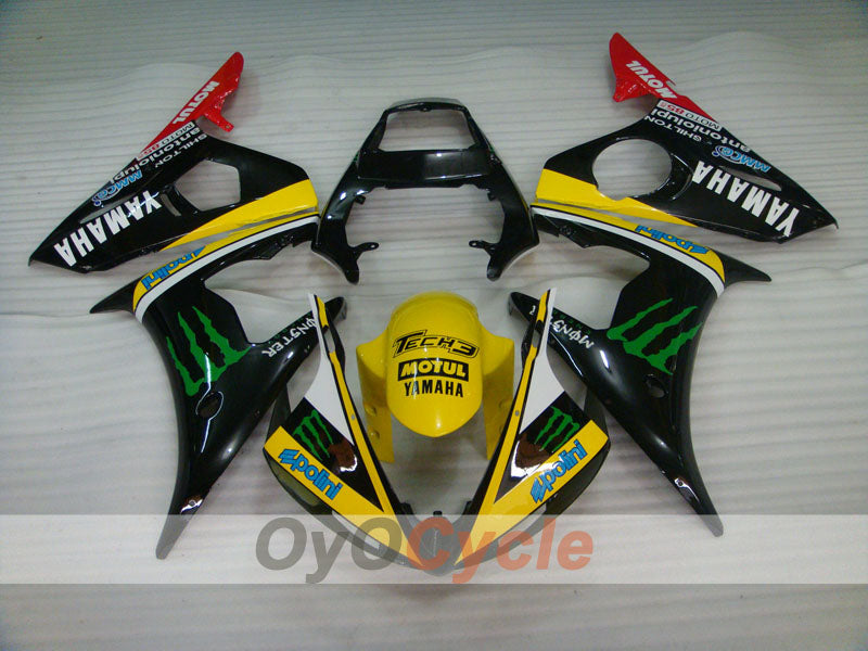 Kit de carénage en injection pour YZF-R6 03-04 - Rouge, jaune, noir - Monster #OYO87905803