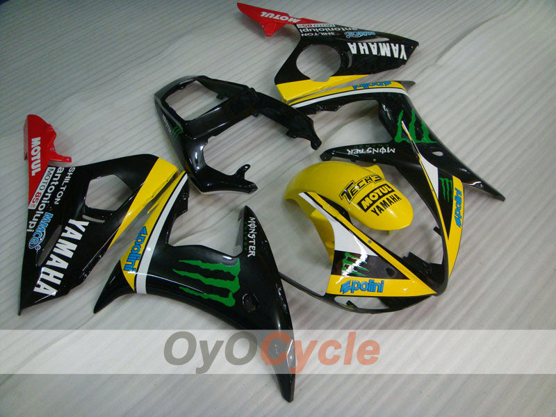 Kit de carénage en injection pour YZF-R6 03-04 - Rouge, jaune, noir - Monster #OYO87905803