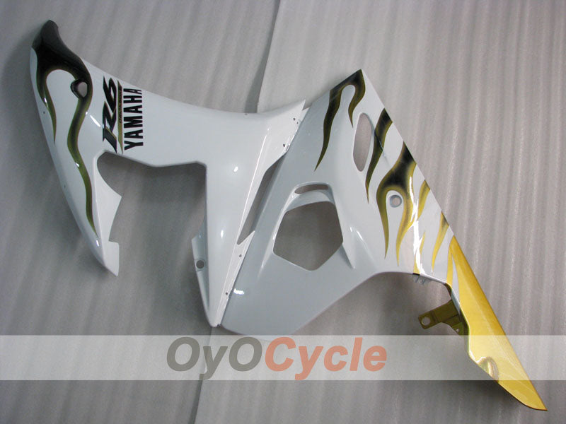 Kit de carénages injectés pour YZF-R6 03-04 - Jaune, Blanc - Style d'origine #OYO87905805
