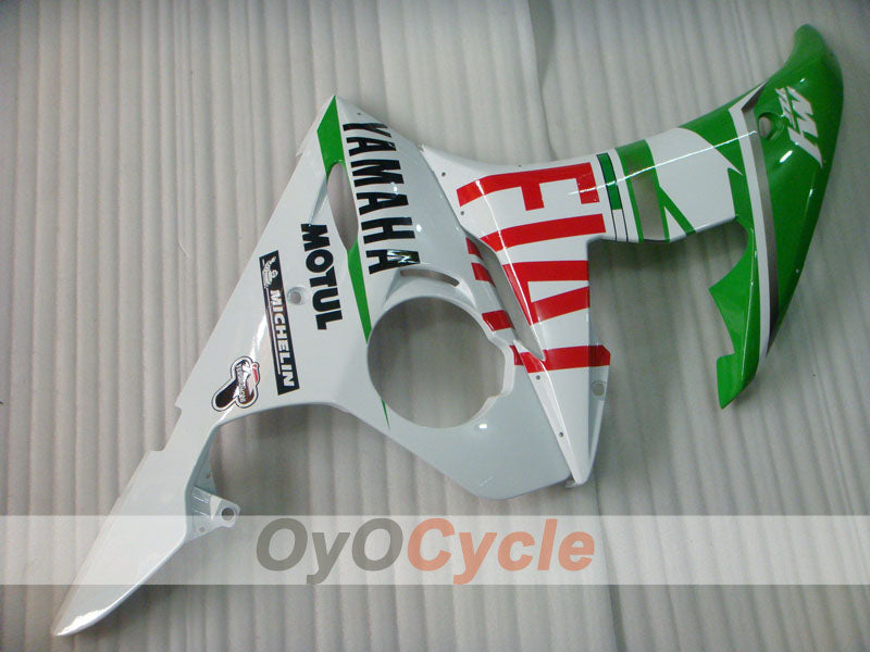 Kit de carénages injectés pour YZF-R6 03-04 - Vert, Blanc - FIAT #OYO87905807
