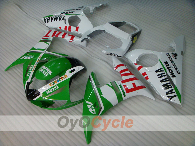 Kit de carénages injectés pour YZF-R6 03-04 - Vert, Blanc - FIAT #OYO87905807